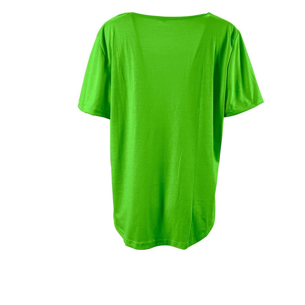 Summer Women's Pleated Square Neck Solid Color Loose Short Sleeve T-Shirt Top