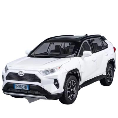 1/32 Alloy Toyota RAV4 SUV Car Model Toy Metal Diecast Symulacja Pojazdy terenowe z dźwiękiem, światłem, Pull Back Collection Zabawki dla chłopców