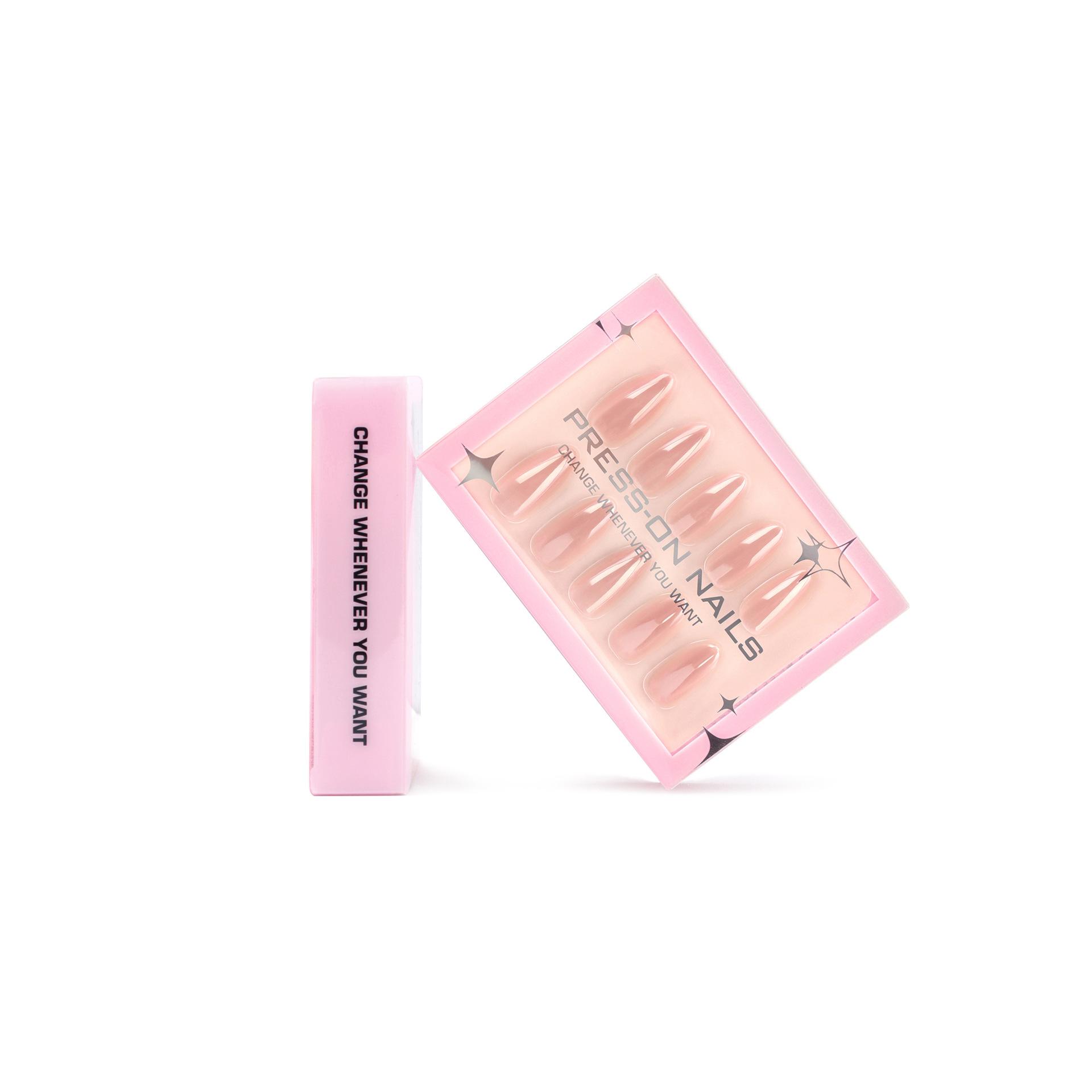 Short almond repeatable nail piece finished solid color simple high-end wearing nail 30 pieces coated nail art