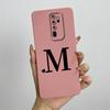 Cute Initial Letters Case For OPPO A5 (2020) Liquid Silicone Smooth Cases For OPPO A9 (2020) A11X Soft Cover OPPO A5 2020 Bag