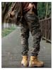 Men's Heavyweight Cotton Camo Jogger Pants - Loose, Multi-Pocket, for Autumn.