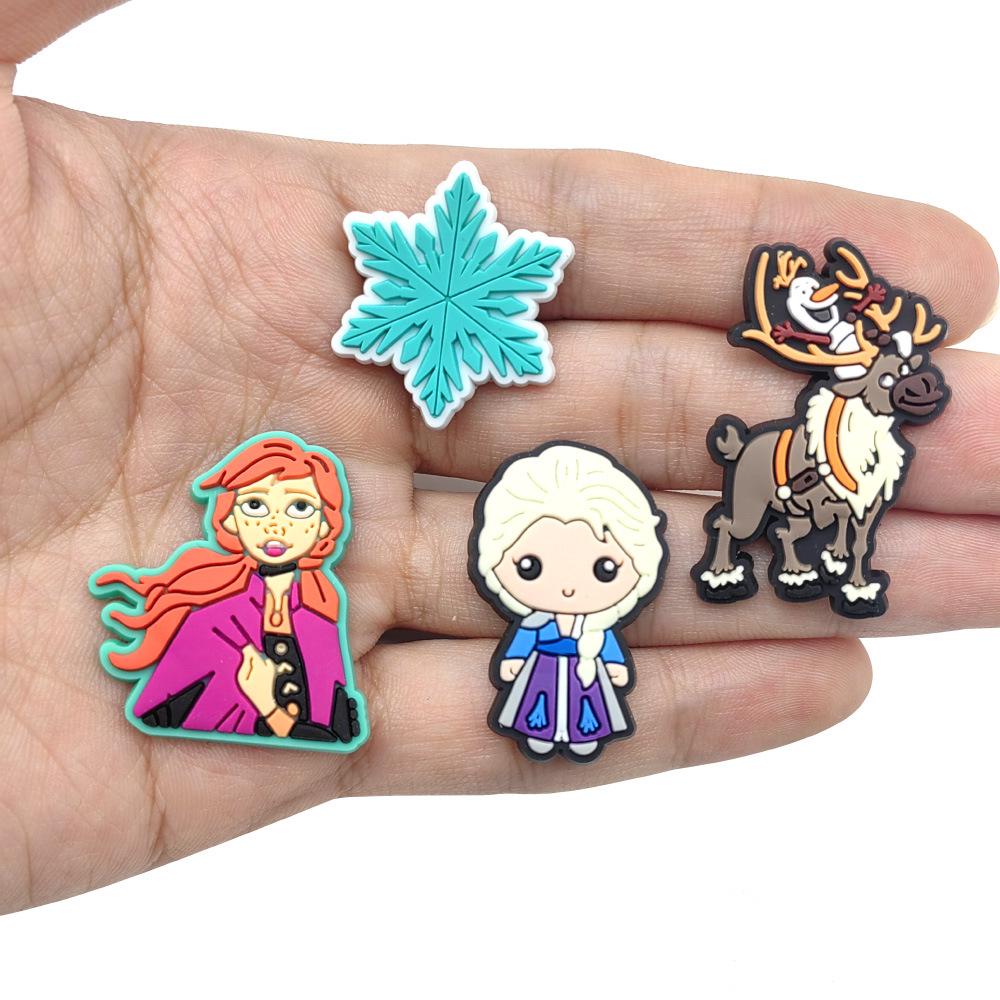 16-Piece Cute Cartoon Frozen Series Crocs Charms DIY Shoe Accessories