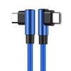 Nylon Braided USB C To USB C PD60W Charging Cable Double 90 Degree Bend Design For Smartphones And Laptops