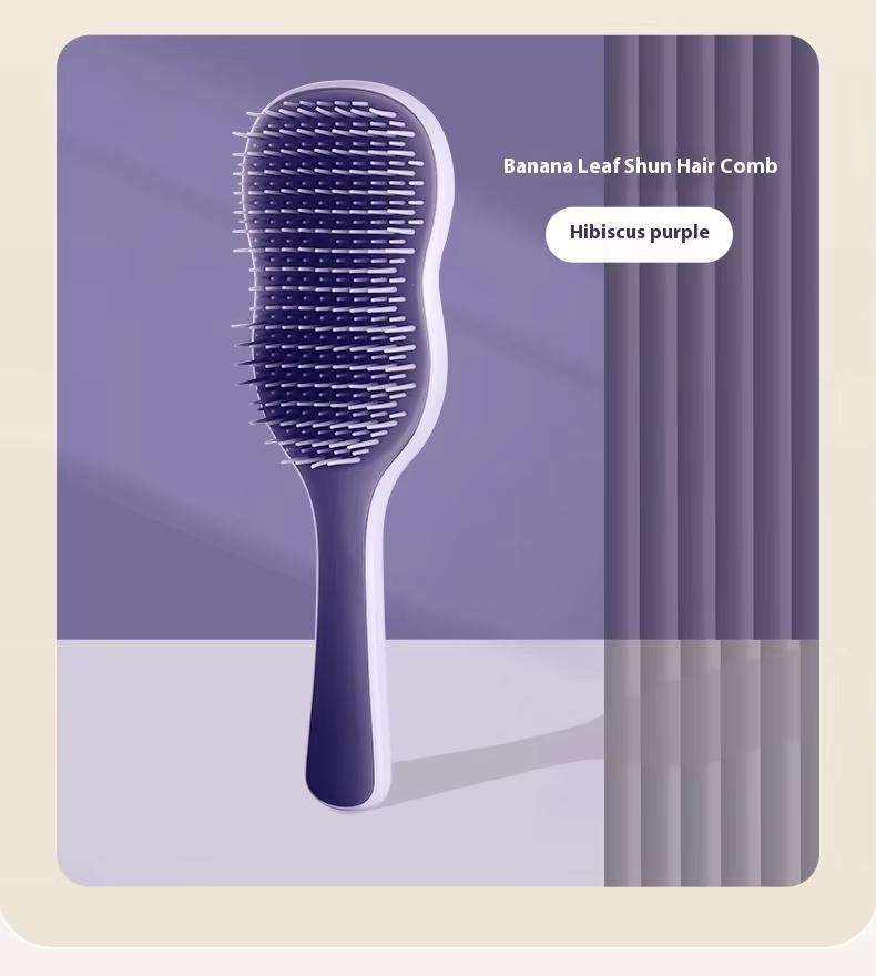 Plastic Banana Leaf Shape Detangling Hair Brush Wet and Dry Massage Hair Brush