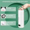 AEE4-Travel Electric Kettle Portable Small Mini Tea Coffee Kettle Water Heater White Stainless Steel With LCD US Plug