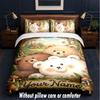 Set Biancheria da Letto a Tema Orsacchiotto con Testo o Nome Personalizzato, 3 Pezzi, 1 Lenzuolo Sotto con Angoli & 2 Federe, Biancheria da Letto Personalizzata per la Casa
