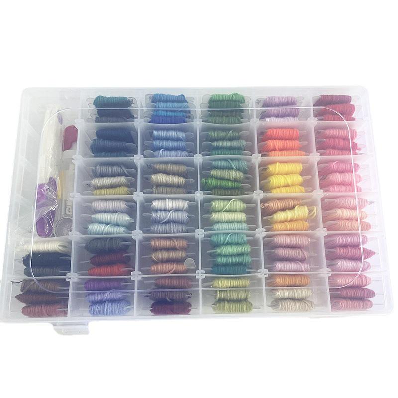 36/50/100 Color Cross Stitch Set with Pre-Wound Bobbins and Boxed Embroidery Floss