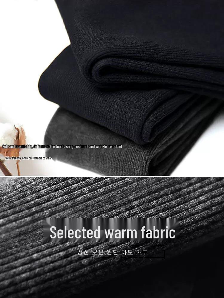 Fleece-Lined Base Layer Pants for Petite Women: Thick, Warm, Cotton, Foot-Covering Tights for Autumn and Winter, Stay in Place Comfort