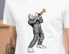 Bigfoot Trumpet Shirt, Bigfoot Sasquatch Yeti Trumpet Player Short-Sleeve Unisex T-Shirt, Music Lover Shirt