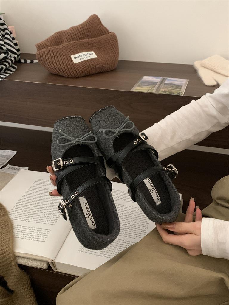 Koreańskie retro buty babci w panterkę pasek krzyżowy klamra kok płaskie buty na co dzień bajkowy styl lekkie usta buty Mary Jane