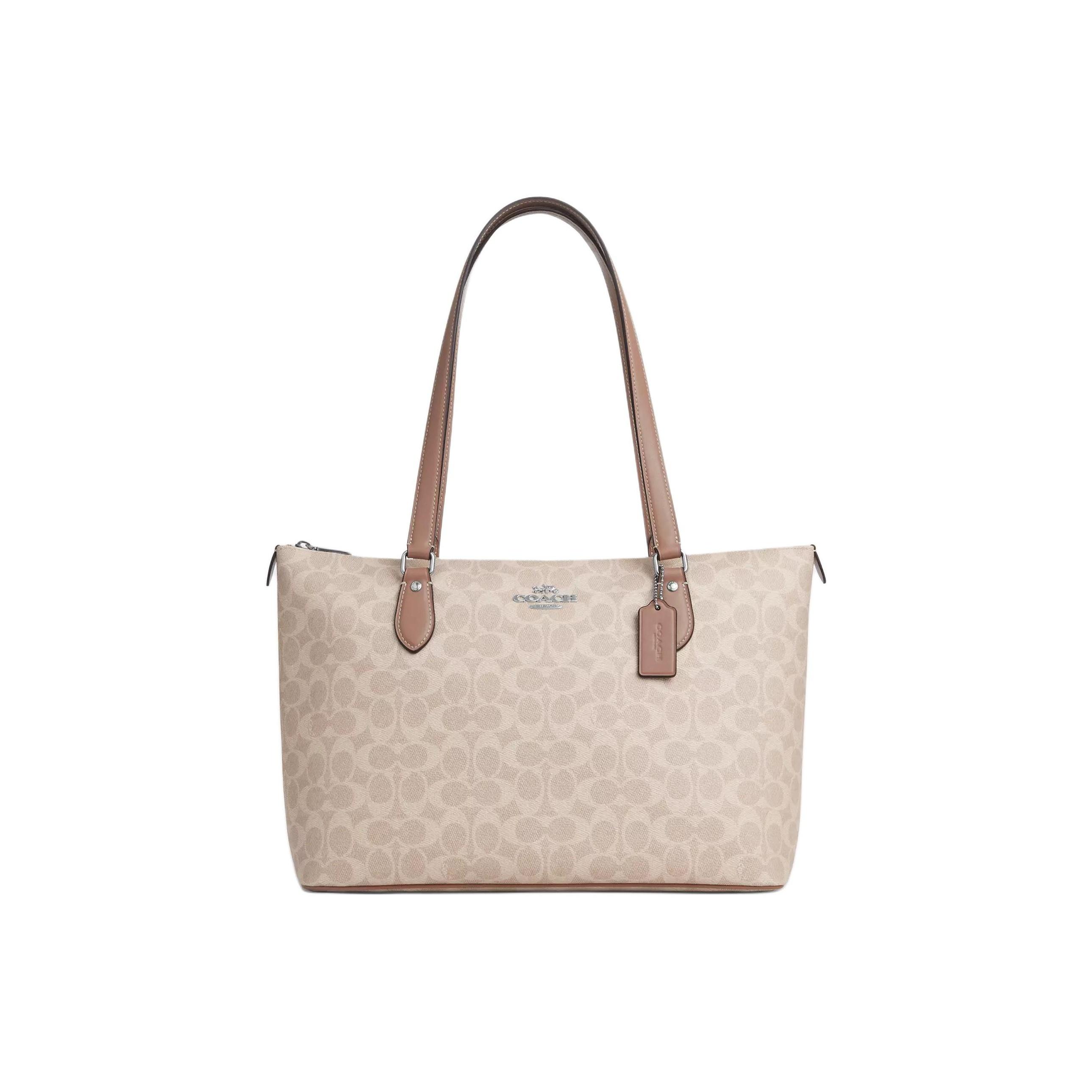 

Coach Gallery 36 Classic Monogram Zipper Tote Bag Women Tote Bags Dusty-Pink CW381-SVPWH Basic Set (Bag+Dust Bag)