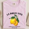 Comfort Colors La Dolce Vita Shirt, Amalfiküste Italien Shirt, Zitronen T-Shirt Damen, Italienisches Sommer-T-Shirt, Limoncello Shirt, Handgemachtes Zitronen-T-Shirt