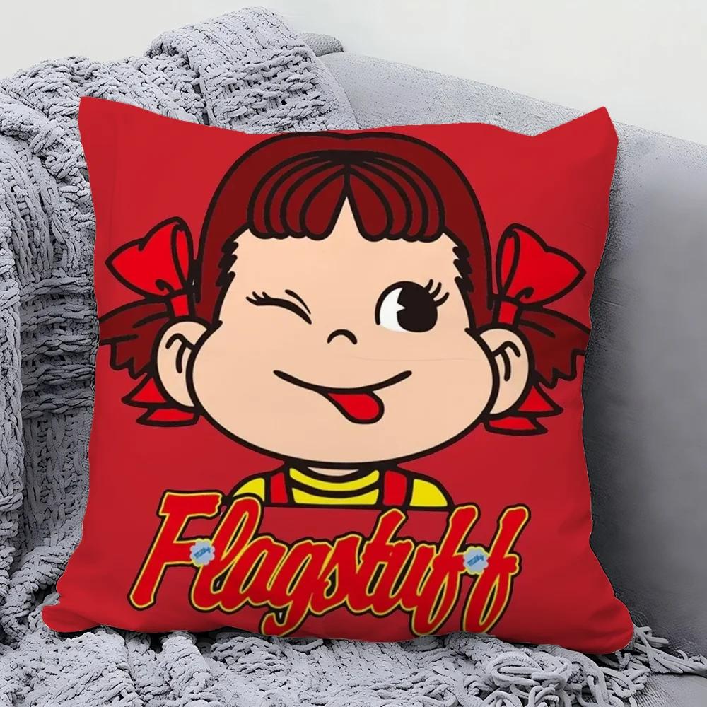 Classic Mascot P-Peko Animation Pillow Case Square Pillow Bedroom Sofa Leisure Comfort Cushion Living Room Home Decoration 40X40