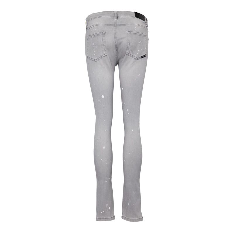 Light Gray Jeans with Paint Stains for Women THE NEW DESIGNERS