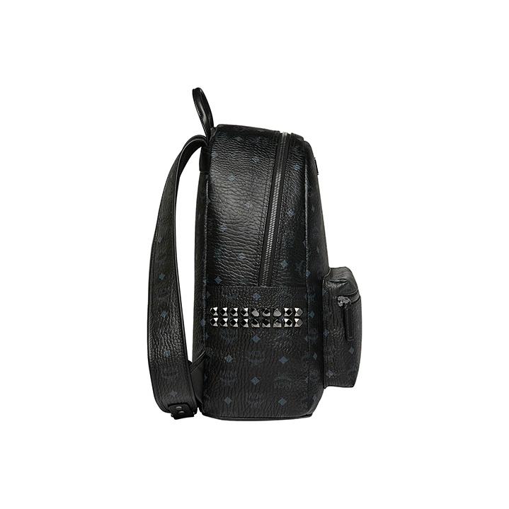 MCM Monogram Print Silver Hardware Classic Double Side Studs Large Capacity Coated Canvas And Napa Leather Backpack Unisex Backpack MMK6SVE38BK001