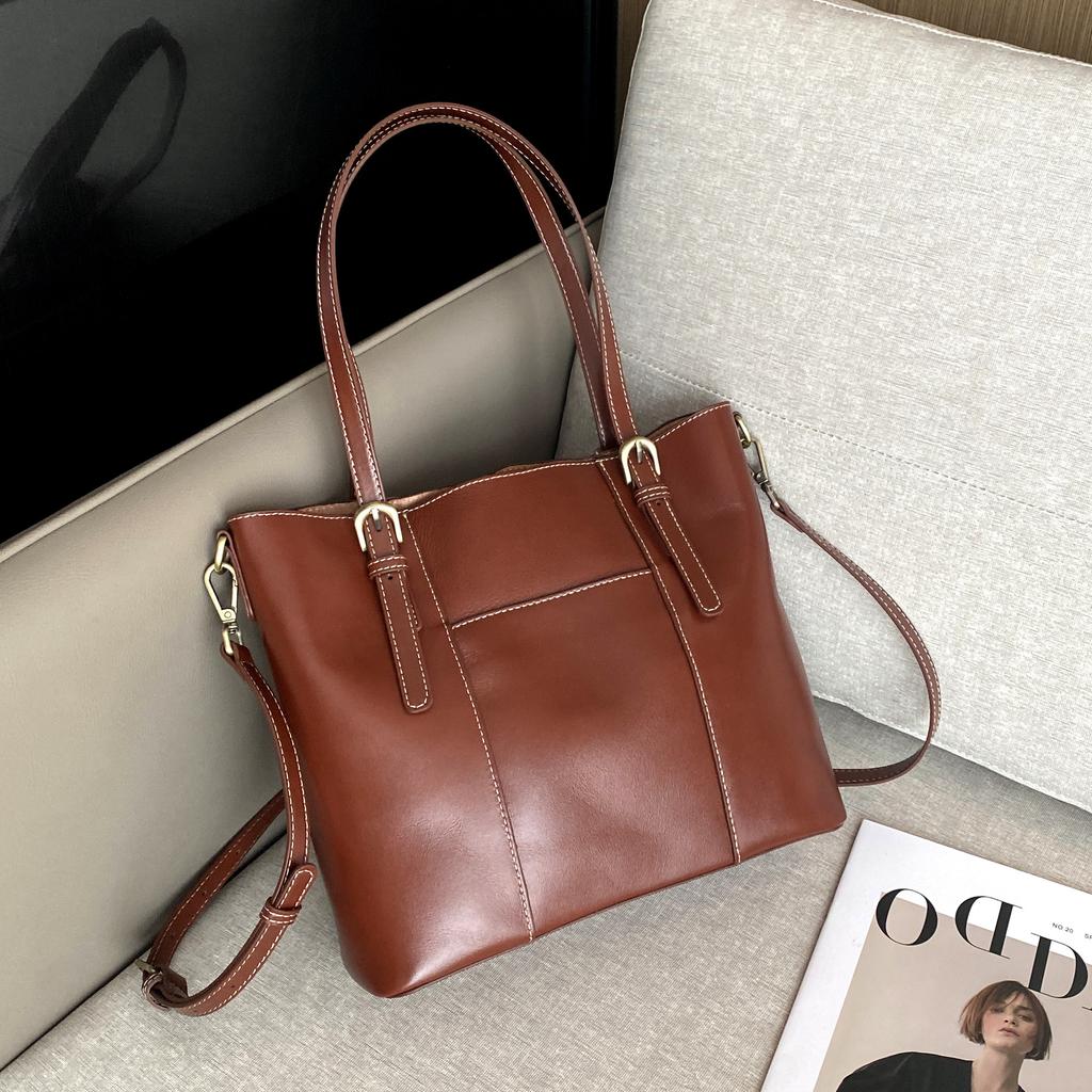 Piele de Vacă Femei, Geantă de Cumpărături Oblică pe un Umăr, Geantă Simplă de Modă Fete Geantă de Mână Mare Piele Naturală