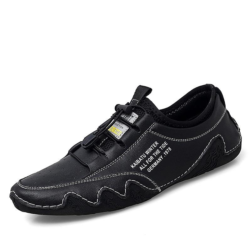 Men's Shoes Spring and Summer Trendy Shoes 2025 New Korean Version Versatile Men's Casual Shoes Large Size White Leather Shoes Doudou Shoes Men