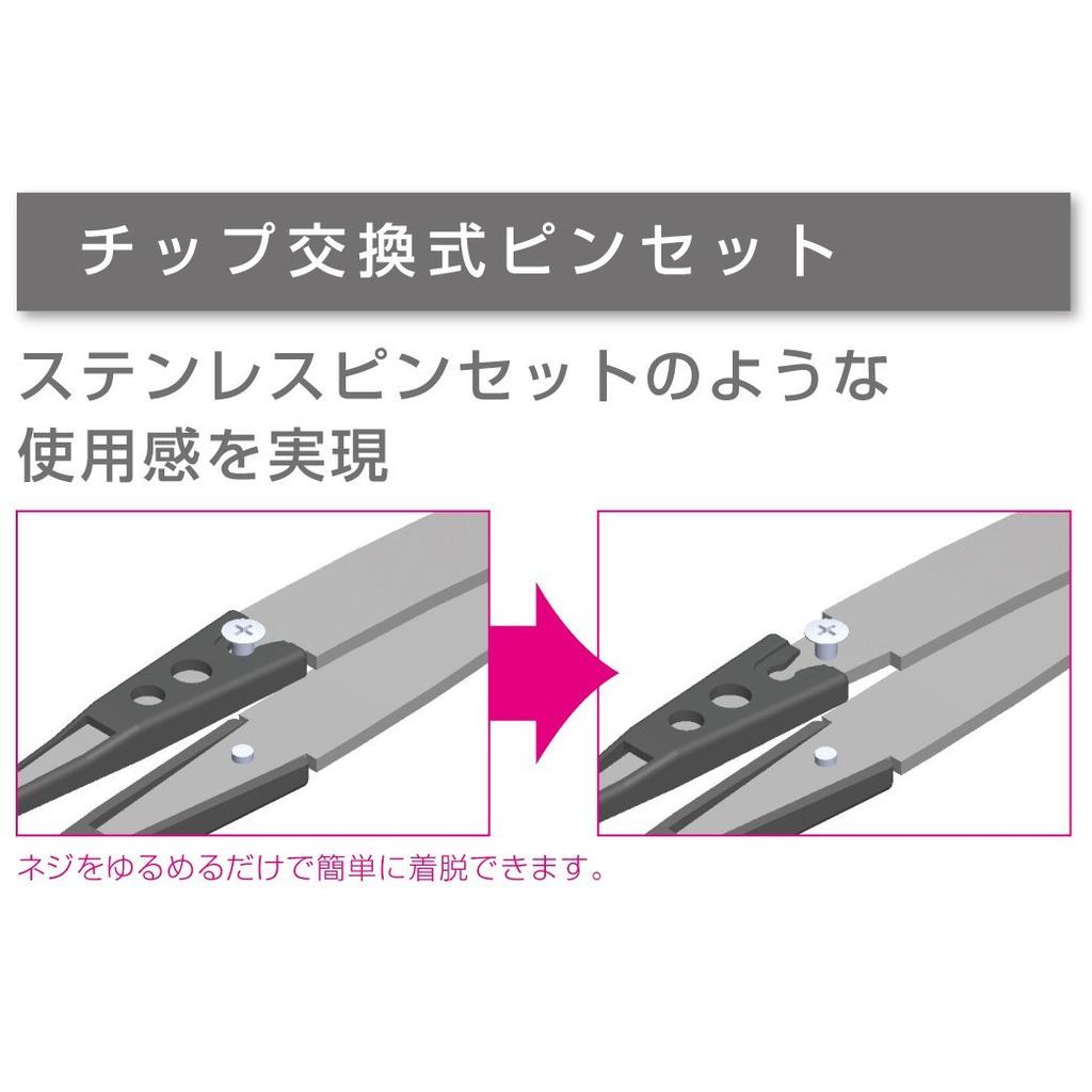 HOZAN Pinzette mit Kunststoffspitze, Gesamtlänge 125mm, Maulweite 10mm, Spitzenbreite 1,2mm, Gerade Ausführung, P-640-P