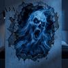 Decorative PVC Wall Art for Living Room Halloween 3D Decal, Breakout Illusion Sticker with Skull Ghost, Spooky Ghost Decor Party, Peel And Stick