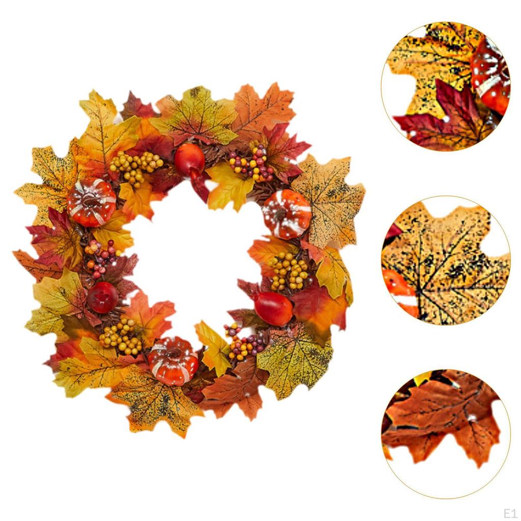Halloween Decoration Pumpkin Berry Maple Leaf Garland Hanging DIY Wreath for Hotel Mall Party