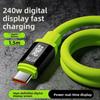 240w Fast Charging Silicone Data Cable With Visible Power Display For Apple Huawei Xiaomi Devices
