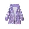 2-9 let Dětský Dívčí Lesklý Kabát s Kapucí Vodotěsná Bunda na Zip