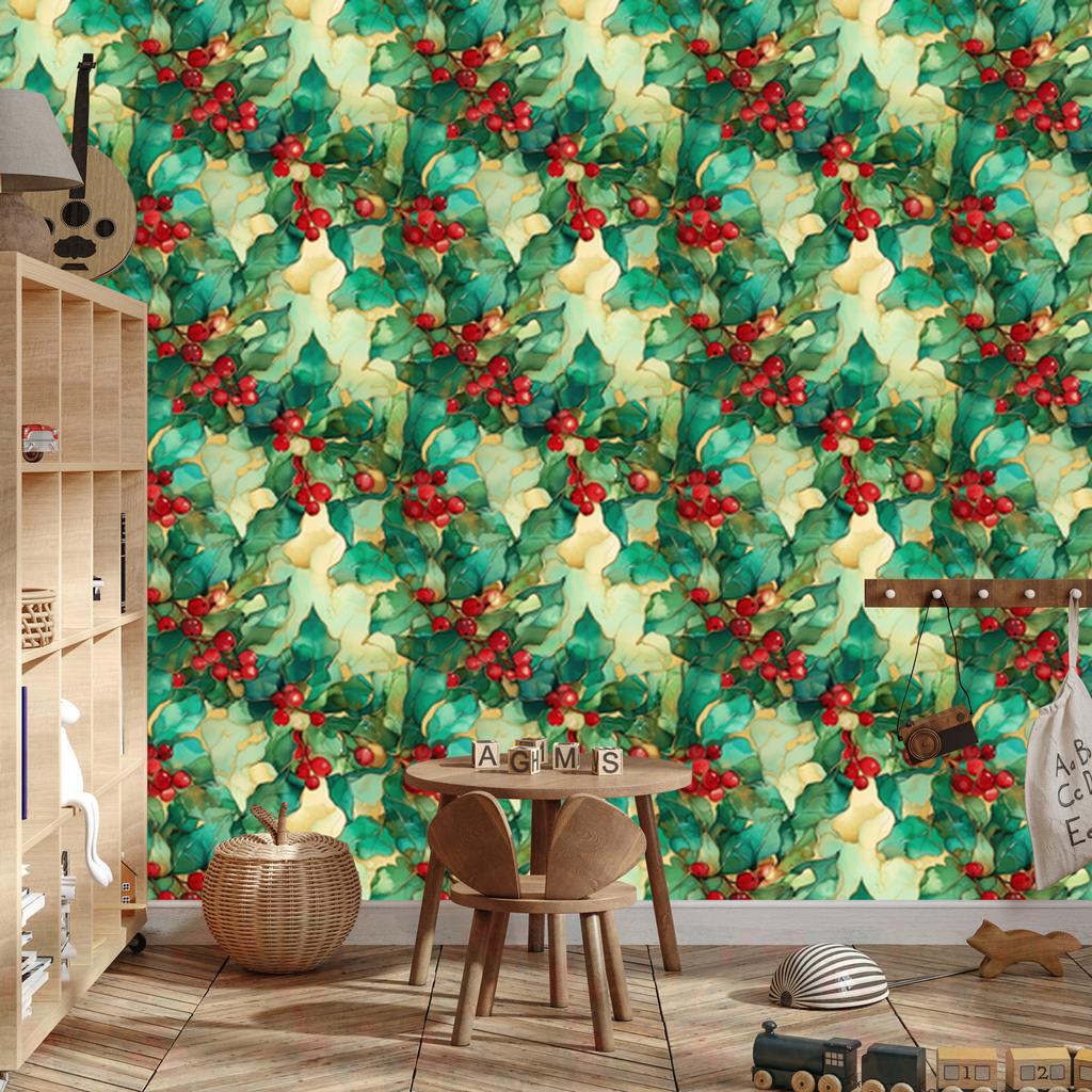 Ink Green, Sea Green and Lime Wallpaper for Living Room and Bedroom 50x1000