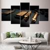 Gold and Black guitar 5 Piece HD Wallpapers Art Canvas Print modern Poster Modular art painting for Living Room Home Decor