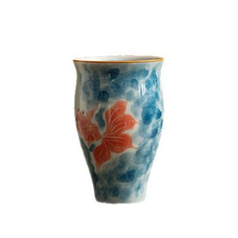 Traditional Chinese Tea Cup Ceramic Hand Painted Zen Style Kung Fu Tea Set Asian Home Decor