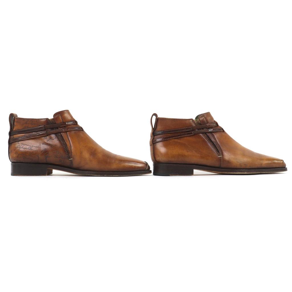Great Berluti Ankle boots Olga Period Scars Calligraphy Demesure Brown leather Used