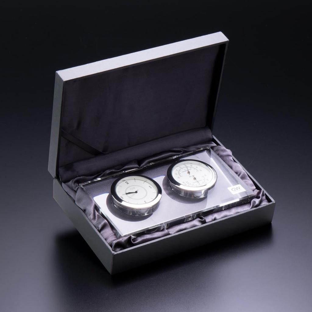 NARUMI Glassworks Breeze Clear Thermo Clock, 9.5cm Tall, GW1000-11058
