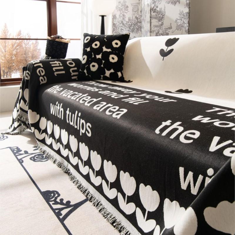 Nordic Tulip Mat Throw Blankets Living Room Sofa Couple Position Modern Throw Color Block Blanket Cover  Funda Sofa