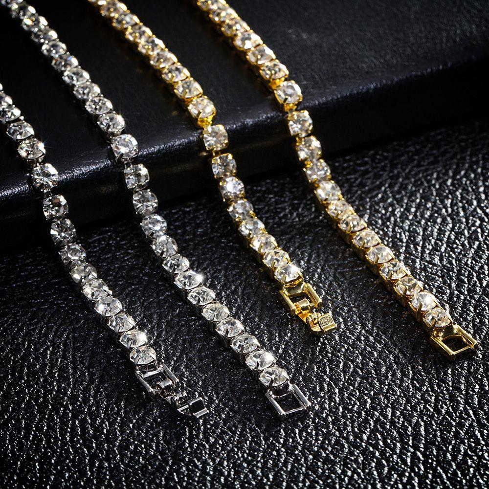 von Punk Chain Choker Hip Hop Tennis Halskette Gold/Silber Bling Link Diamanten von Punk Chain Choker Hip Hop Tennis Halskette Gold/Silber Bling Link Diamanten