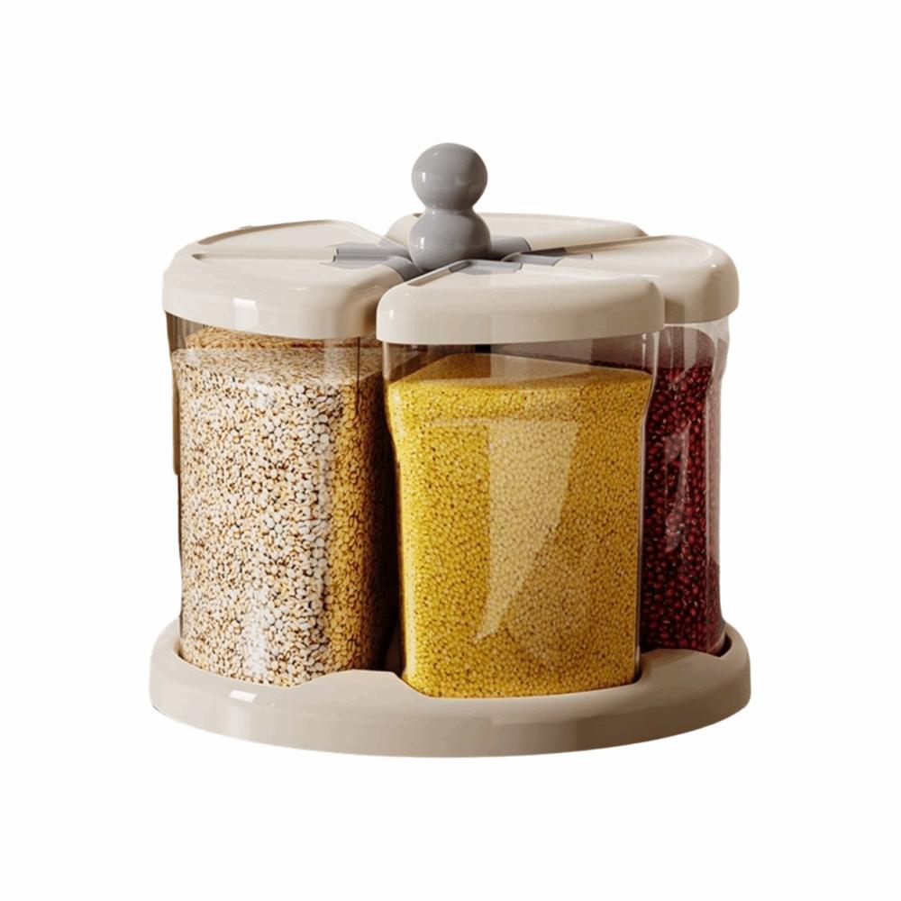 Sealed Grain Dispenser Multi Compartment Pantry Organizer  Dry Food Storage серый