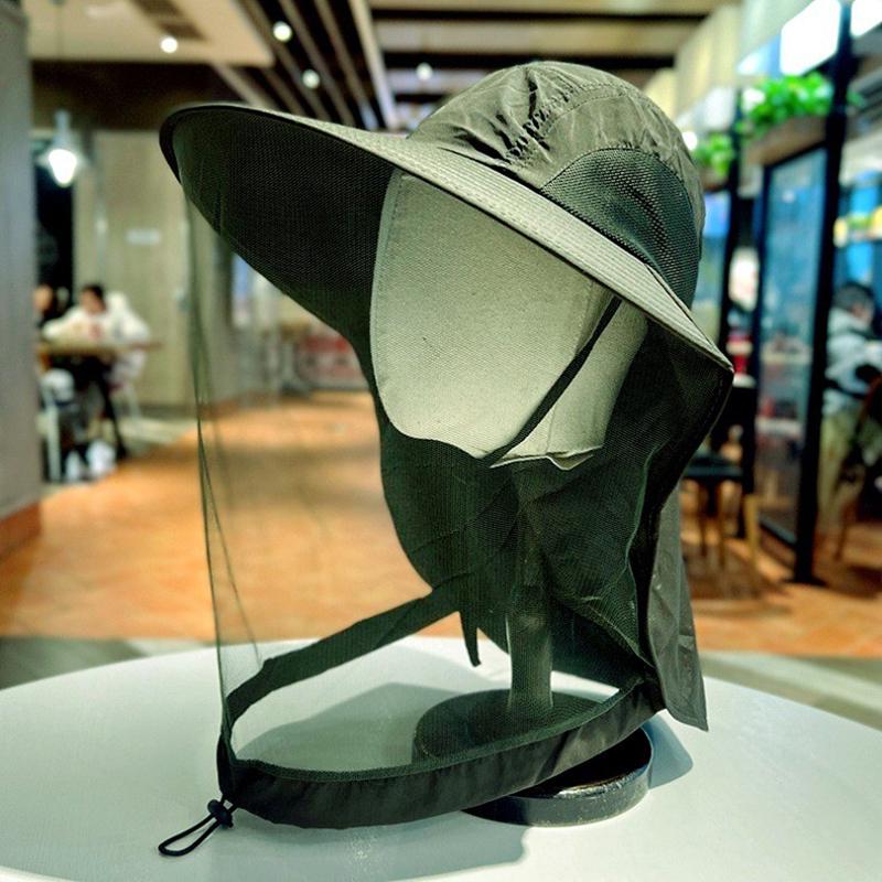 Outdoor Fishing Cap Anti Mosquito Insect Hat Fishing Hat Bug Mesh Head Net Face Protector Camping Hats Fishing Cap