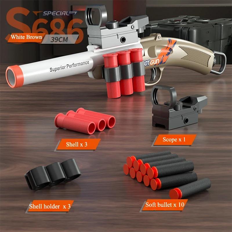 S686 Spray Shell Soft Bullet Gun Toy Throwing Shell Airsoft Launcher Outdoor Sports Cs Game For Children Birthday Gift