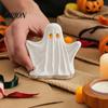 Unique Halloween Gift Ideas Ghost Ornament with Warm Light, Cute Spooky Luminous Figurine, Atmospheric Night Light Decor Resin for Tabletop And Window