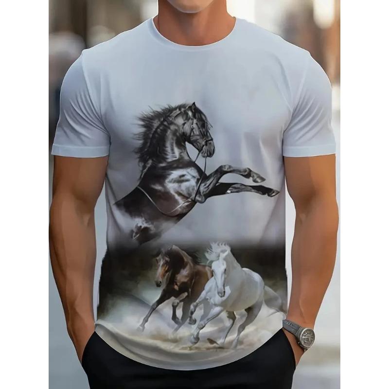 Men's T-Shirt 3D Tiger Print Tees Animal Print Tops Fashion Men Animal Pattern T Shirt Oversized
