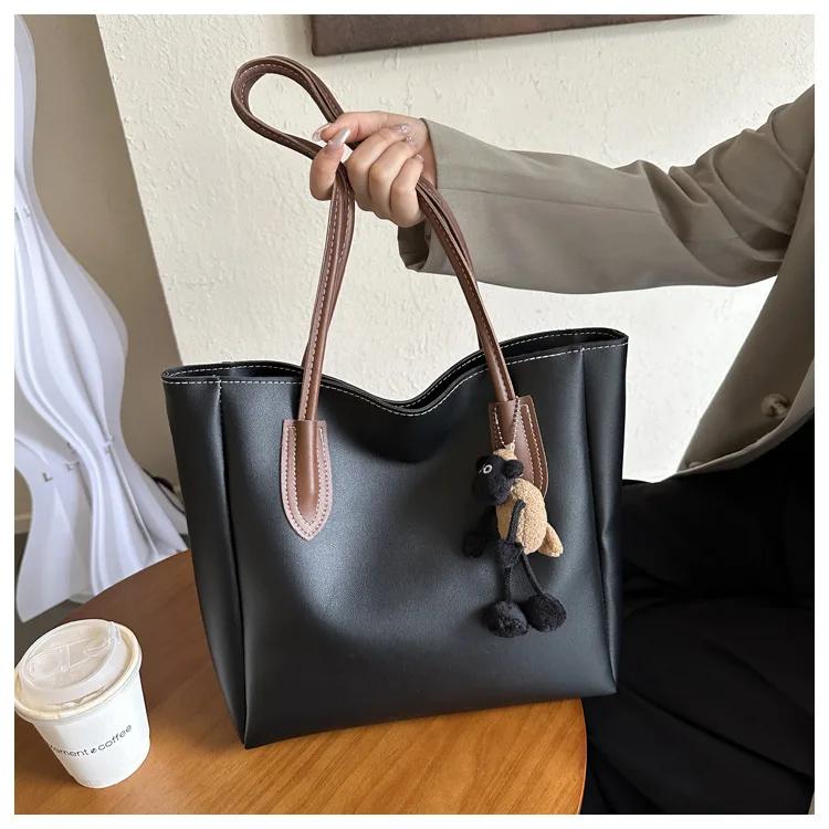 

Большая вместительная сумка через плечо от люксового бренда, женская новая фактурная сумка через плечо, простая и модная сумка через плечо для поездок на работу и обратно