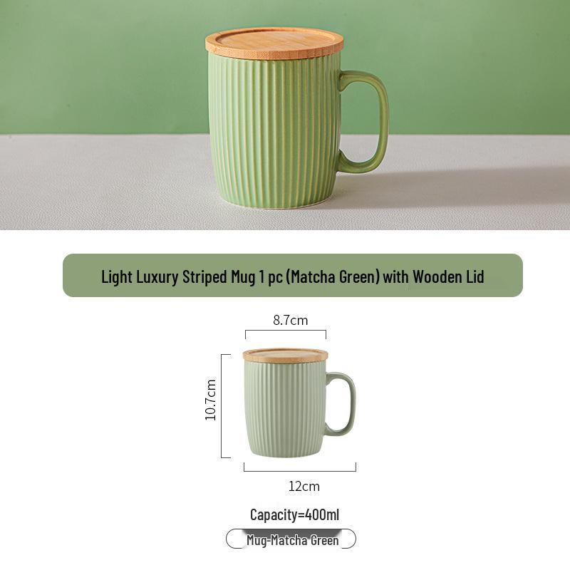 Nordic Ceramic Mug with Lid - Large Capacity Creative Tea Cup