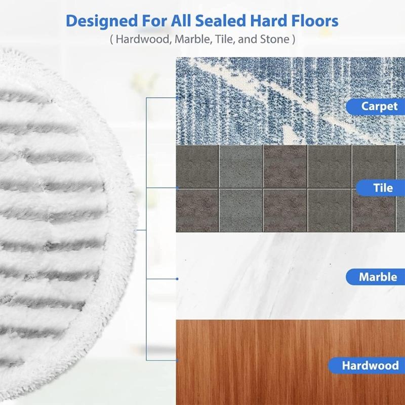 8Pcs Washable Replacement Steam Mop Pads Cleaning Pads for S7000 S7001 T2 Steam & Scrub All-in-One Hard Floor Steam Mop