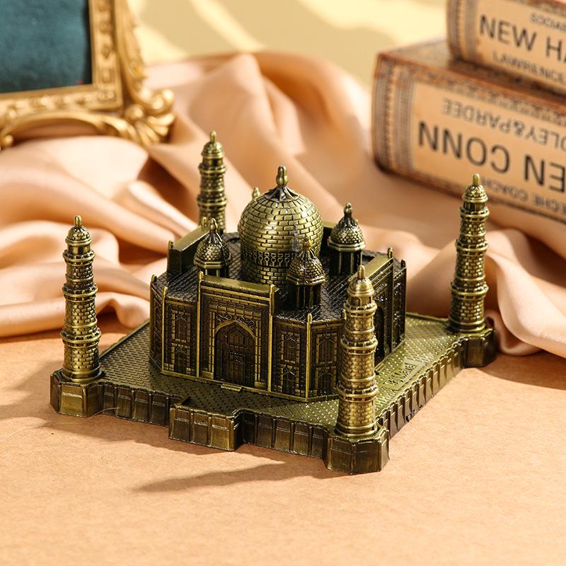 Taj Mahal Metal Craft Model - Architectural Landmark Souvenir Ornament