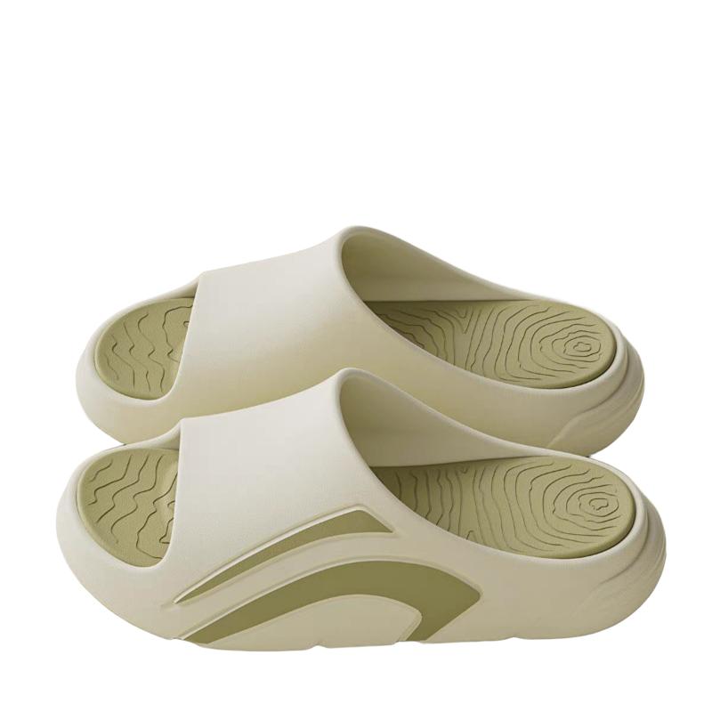 Black White Sporty Thick Sole Slide Sandals – Non-Slip Cushioned EVA Slippers, Casual Shower/Beach Shoes for Men Women