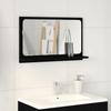 Mirror Cabinet with Shelf Black Oak Effect 60 x 10.5 x 37 cm