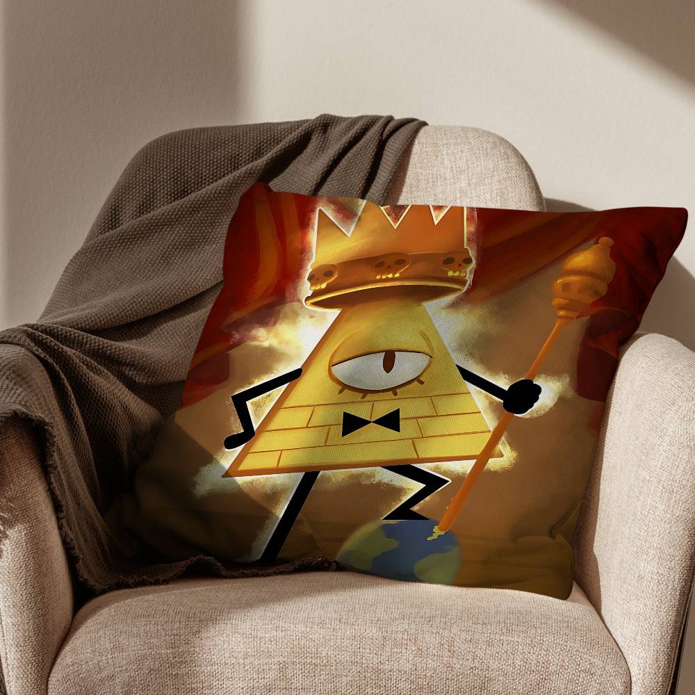Dipper and Mabel Gravity Falls Pillow Case Anti-dustmite Pillowcase Invisible zipper silky short plush Sofa cushion cover