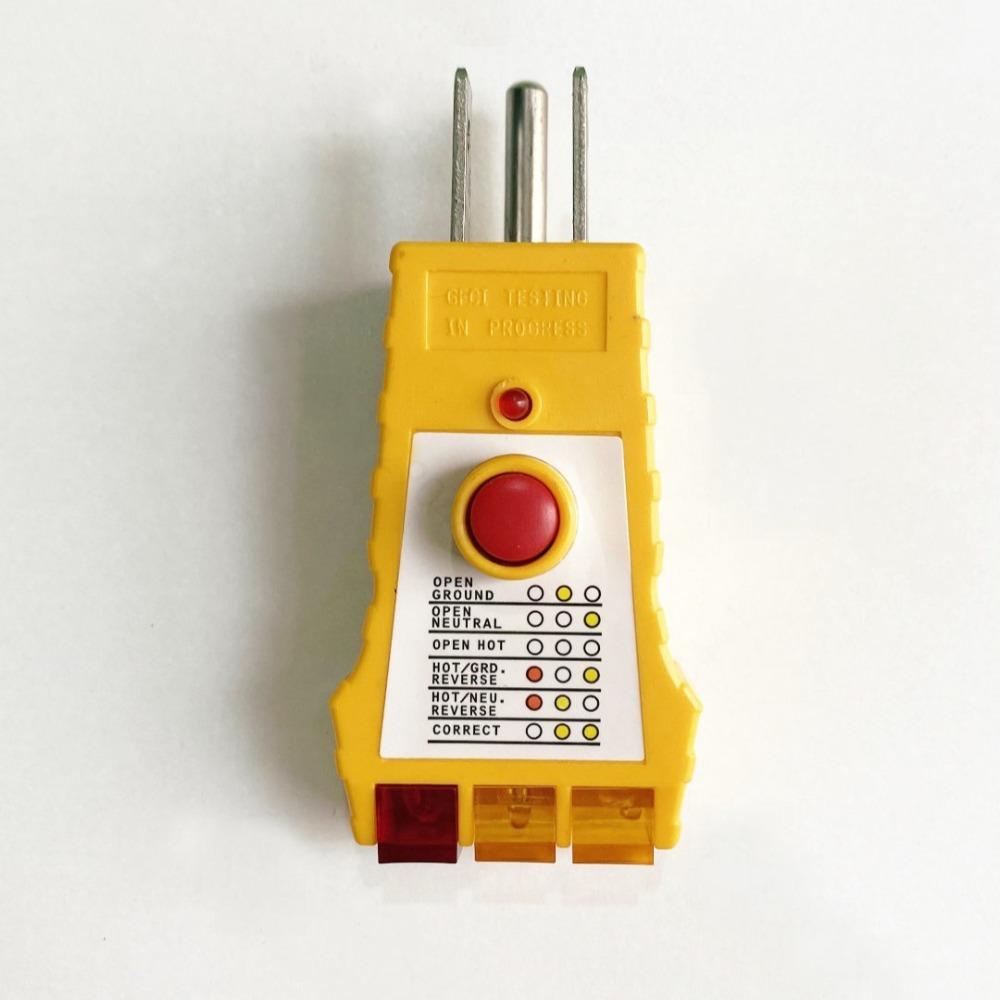 Yellow Outlet Tester Plastic Receptacle Tester Durable Plug Security Test