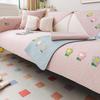 White Sofa Cushion for All Seasons, Non-slip Cotton Fabric, Korean Cream Style Cushion, Living Room Sofa Cover, Cover