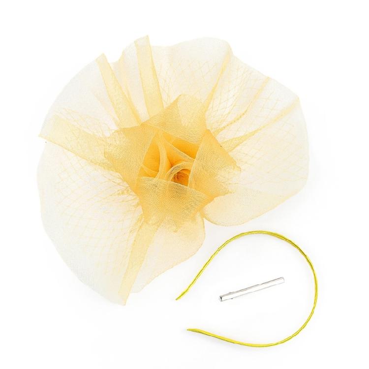 Fascinators Hat Flower Mesh Decors Headbands and Clip Teas Party Headwear Breathable Polyester Fabric Wedding Accessory