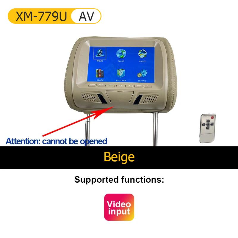 

Универсальный автомобильный подголовник с монитором 7-дюймовый ЖК-экран подушка заднего сиденья для MP4 MP5 DVD-плеера поддержка AV/USB/SD/FM/наушники/Bluetooth
