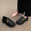 Loafers women's British style spring new black versatile and thin platform small leather shoes college Japanese jk single shoes women